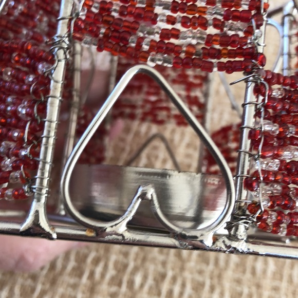 Heart Design Red Beaded Votive Candle Holder - Picture 9 of 16